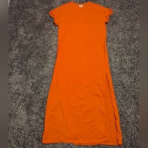 For Days Orange Tshirt Maxi Dress Size S Organic Cotton Morocco